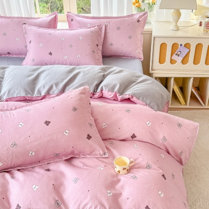 91家纺网 家纺一手货源 找家纺 （总）植物羊绒新花型磨毛四件套单被套四件套床上用品