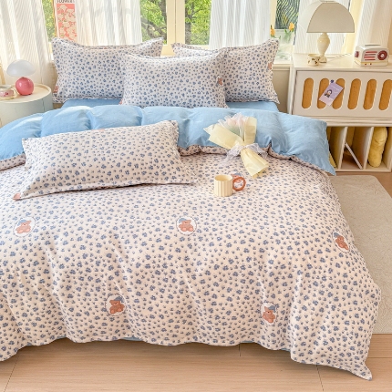 91家纺网 家纺一手货源 找家纺 （总）2025加厚生态磨毛植物羊绒床上用品四件套高克重套件