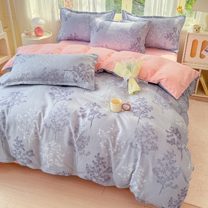 91家纺网 家纺一手货源 找家纺 （总）梦舒阳 2025高克重生态棉植物羊绒四件套单被套床单款床笠款床品套件爆款