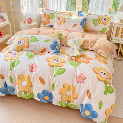 91家纺网 家纺一手货源 找家纺 （总）梦舒阳 2025高克重生态棉植物羊绒四件套单被套床单款床笠款床品套件爆款