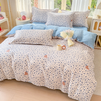 91家纺网 家纺一手货源 找家纺 （总）梦舒阳 2025高克重生态棉植物羊绒四件套单被套床单款床笠款床品套件爆款