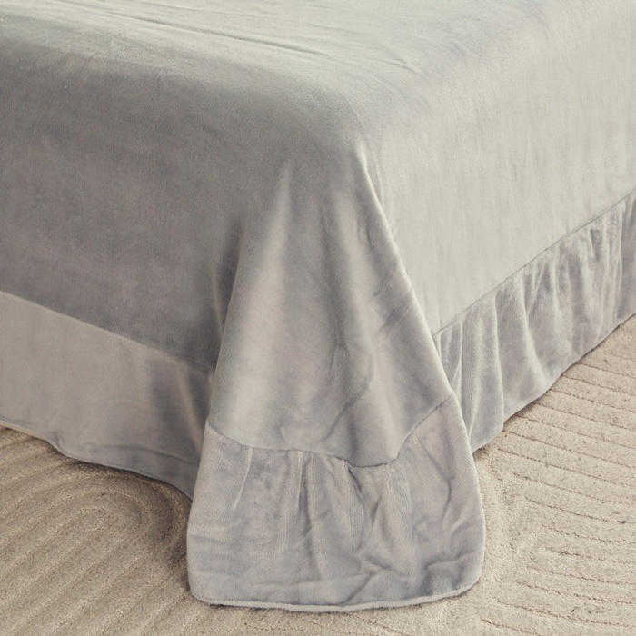 91家纺网 家纺一手货源 找家纺 （总）2025款加厚兔毛绒四件套大泡泡七彩渐变纯色牛奶绒床裙款四件套