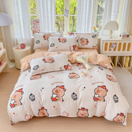 91家纺网 家纺一手货源 找家纺 （总）梦舒阳家纺 2025春季植物羊绒四件套新花型