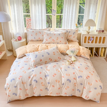 91家纺网 家纺一手货源 找家纺 （总）梦舒阳家纺 2025春季植物羊绒四件套新花型