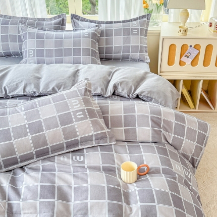 91家纺网 家纺一手货源 找家纺 （总）新品磨毛四件套植物羊绒床品套件单被套四件套床单款床笠款套件四季款