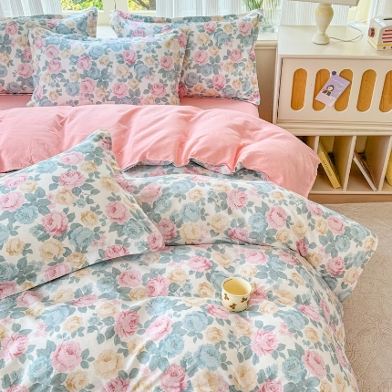 91家纺网 家纺一手货源 找家纺 （总）新品磨毛四件套植物羊绒床品套件单被套四件套床单款床笠款套件四季款