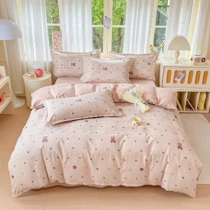 91家纺网 家纺一手货源 找家纺 加厚长绒棉磨毛四件套磨绒棉植物羊绒四件套高克重