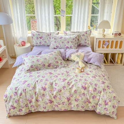 91家纺网 家纺一手货源 找家纺 加厚长绒棉磨毛四件套磨绒棉植物羊绒四件套高克重