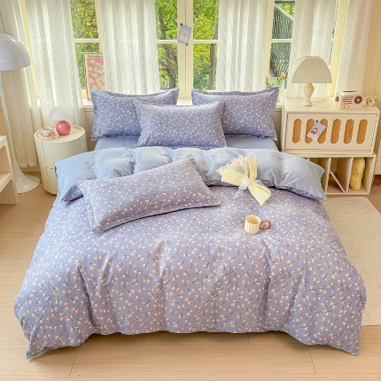 91家纺网 家纺一手货源 找家纺 加厚长绒棉磨毛四件套磨绒棉植物羊绒四件套高克重