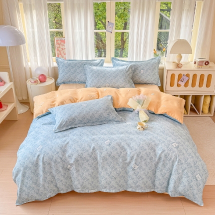 91家纺网 家纺一手货源 找家纺 加厚长绒棉磨毛四件套磨绒棉植物羊绒四件套高克重