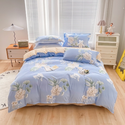 91家纺网 家纺一手货源 找家纺 加厚长绒棉磨毛四件套磨绒棉植物羊绒四件套高克重