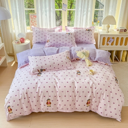 91家纺网 家纺一手货源 找家纺 （总）梦舒阳2025新款磨毛植物羊绒四件套高克重床单款床笠款四件套