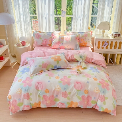 （总）新品磨毛植物羊绒四件套床单款床笠款套件单被套也有