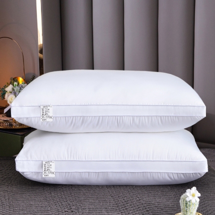 （总）新品 兴丝露枕芯 全棉羽丝枕 酒店枕芯 双边立体枕 