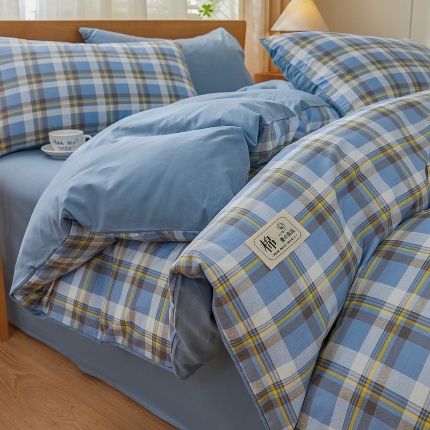 91家纺网 家纺一手货源 找家纺 （总）恋人优选2025新款纯色40支13070全棉四件套纯棉被套床单床笠款学生宿舍上下铺三件套