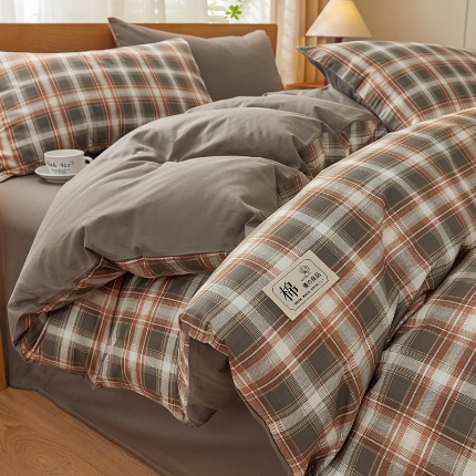 91家纺网 家纺一手货源 找家纺 （总）恋人优选2025新款纯色40支13070全棉四件套纯棉被套床单床笠款学生宿舍上下铺三件套