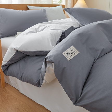 91家纺网 家纺一手货源 找家纺 （总）恋人优选2025新款纯色40支13070全棉四件套纯棉被套床单床笠款学生宿舍上下铺三件套