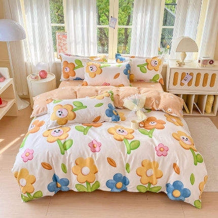 （总）2025新款植物羊绒磨毛四件套长绒棉套件床单款床笠款四季款四件套