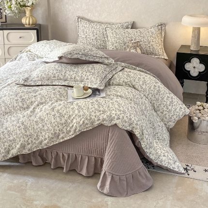 91家纺网 家纺一手货源 找家纺 （总）富之航 2025爆款床盖四件套加厚床盖直播爆款小清新床盖四件套