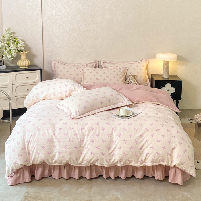 91家纺网 家纺一手货源 找家纺 （总）富之航 2025爆款床盖四件套加厚床盖直播爆款小清新床盖四件套