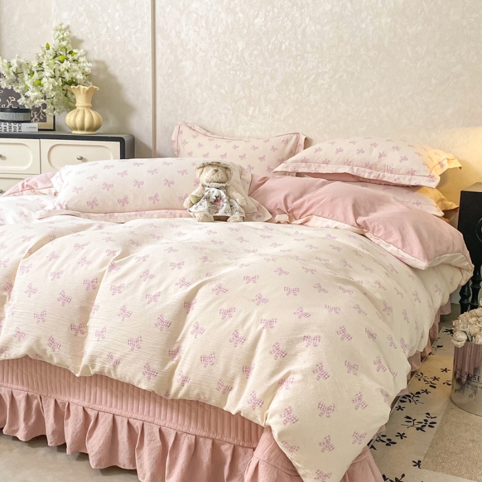 91家纺网 家纺一手货源 找家纺 （总）富之航 2025爆款床盖四件套加厚床盖直播爆款小清新床盖四件套