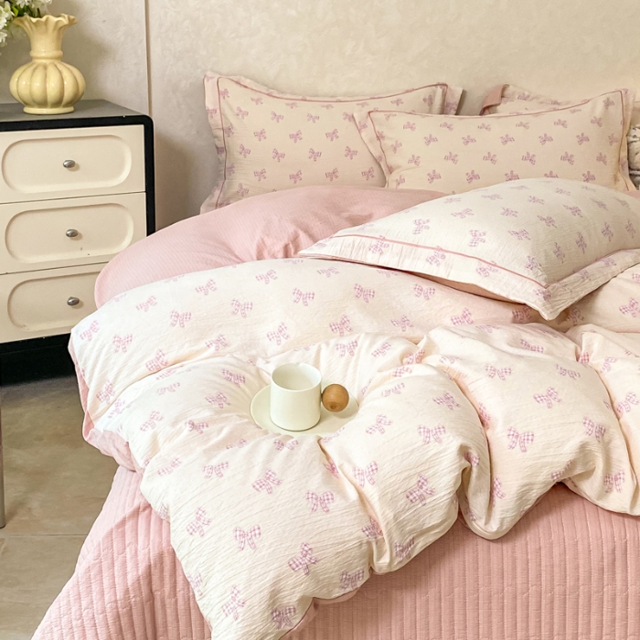 91家纺网 家纺一手货源 找家纺 （总）富之航 2025爆款床盖四件套加厚床盖直播爆款小清新床盖四件套