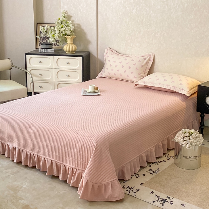 91家纺网 家纺一手货源 找家纺 （总）富之航 2025爆款床盖四件套加厚床盖直播爆款小清新床盖四件套