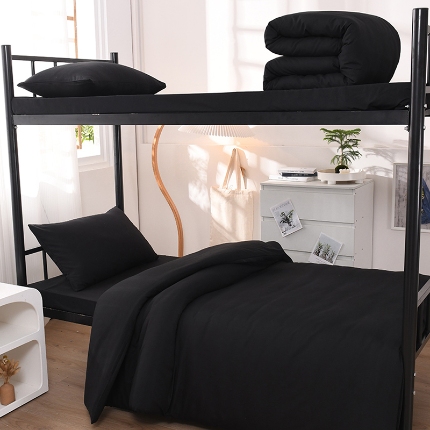 91家纺网 家纺一手货源 找家纺 （总）2025新款纯色双拼水洗棉学生三件套开学季床垫被芯床褥寝室6件套组合套装大礼包