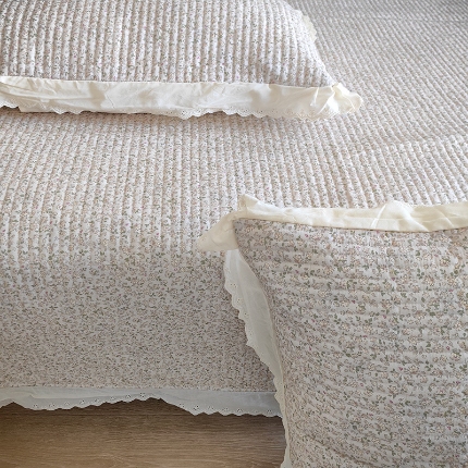 91家纺网 家纺一手货源 找家纺 （总）全棉纯棉双层纱花边床盖软床垫夹棉床单欧式韩版