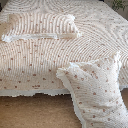 91家纺网 家纺一手货源 找家纺 （总）全棉纯棉双层纱花边床盖软床垫夹棉床单欧式韩版