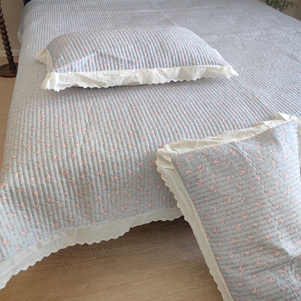 91家纺网 家纺一手货源 找家纺 （总）全棉纯棉双层纱花边床盖软床垫夹棉床单欧式韩版