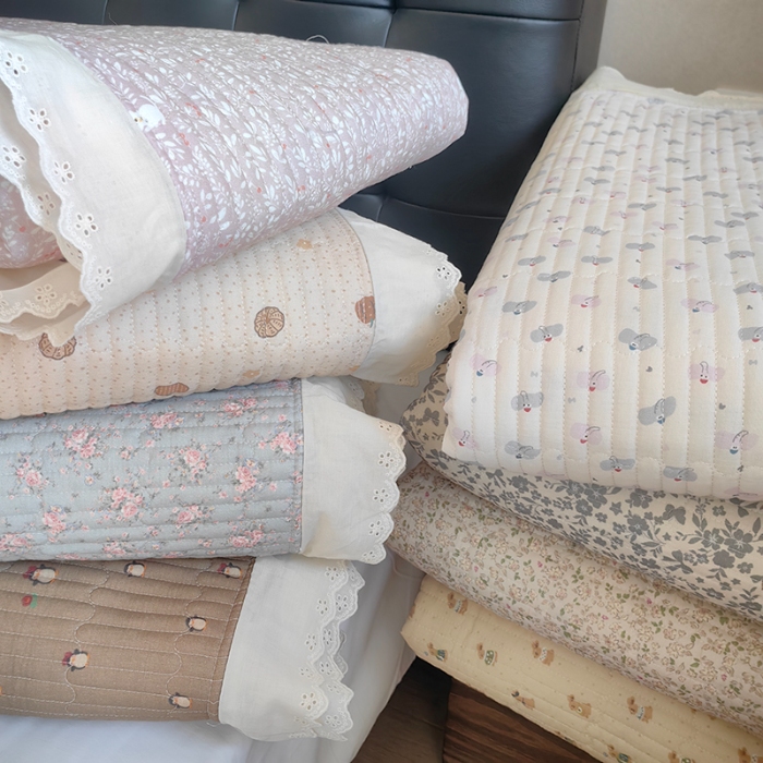 91家纺网 家纺一手货源 找家纺 （总）全棉纯棉双层纱花边床盖软床垫夹棉床单欧式韩版
