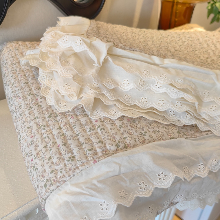 91家纺网 家纺一手货源 找家纺 （总）全棉纯棉双层纱花边床盖软床垫夹棉床单欧式韩版