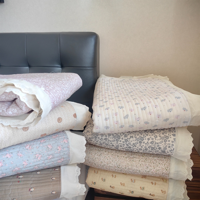 91家纺网 家纺一手货源 找家纺 （总）全棉纯棉双层纱花边床盖软床垫夹棉床单欧式韩版