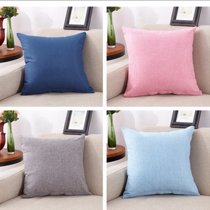（总）新款纯色亚麻抱枕沙发客厅靠垫素色双面多规格一件代发