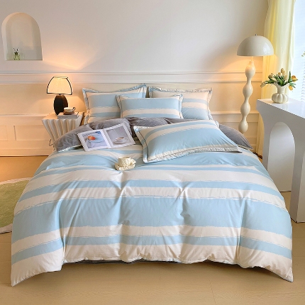 91家纺网 家纺一手货源 找家纺 （总）焱博家纺 2025新款A版13372全棉数码印花B版230克海藻绒纯棉加绒四件套