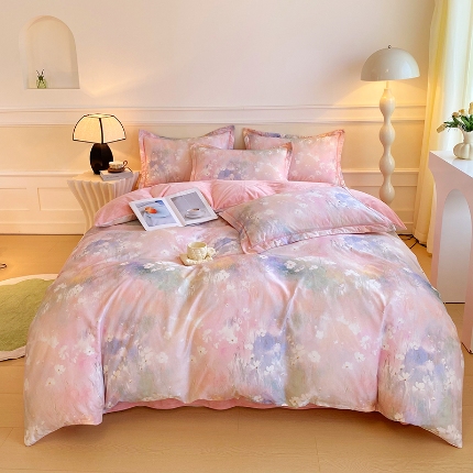 91家纺网 家纺一手货源 找家纺 （总）焱博家纺 2025新款A版13372全棉数码印花B版230克海藻绒纯棉加绒四件套