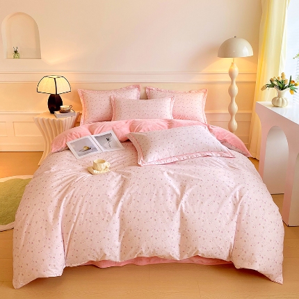 91家纺网 家纺一手货源 找家纺 （总）焱博家纺 2025新款A版13372全棉数码印花B版230克海藻绒纯棉加绒四件套