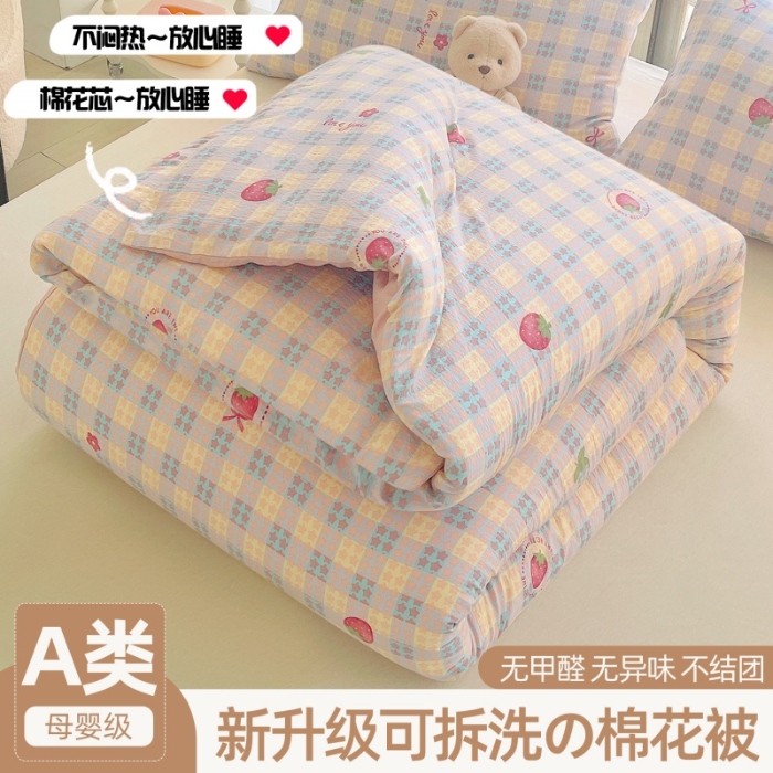 91家纺网 家纺一手货源 找家纺 （总）2025新款双层纱可拆洗棉花被