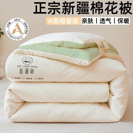 91家纺网 家纺一手货源 找家纺 爱屋及屋 2025新款撞色新疆棉花被冬被春秋被家用学生宿舍被子空调被芯