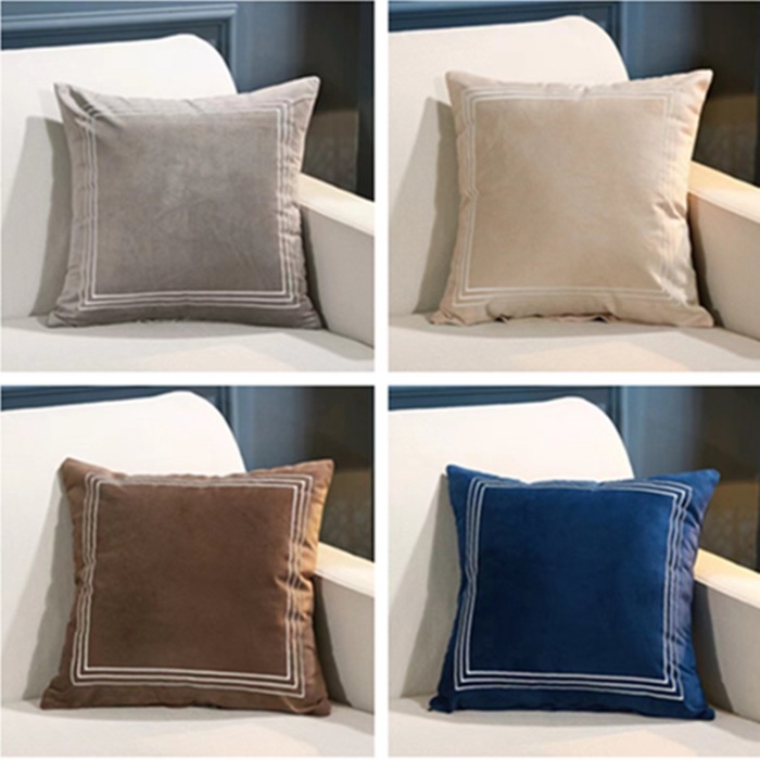 91家纺网 家纺一手货源 找家纺 （总）跨境亚马逊北欧沙发靠枕套荷兰绒抱枕套汽车抱枕-框条绣花
