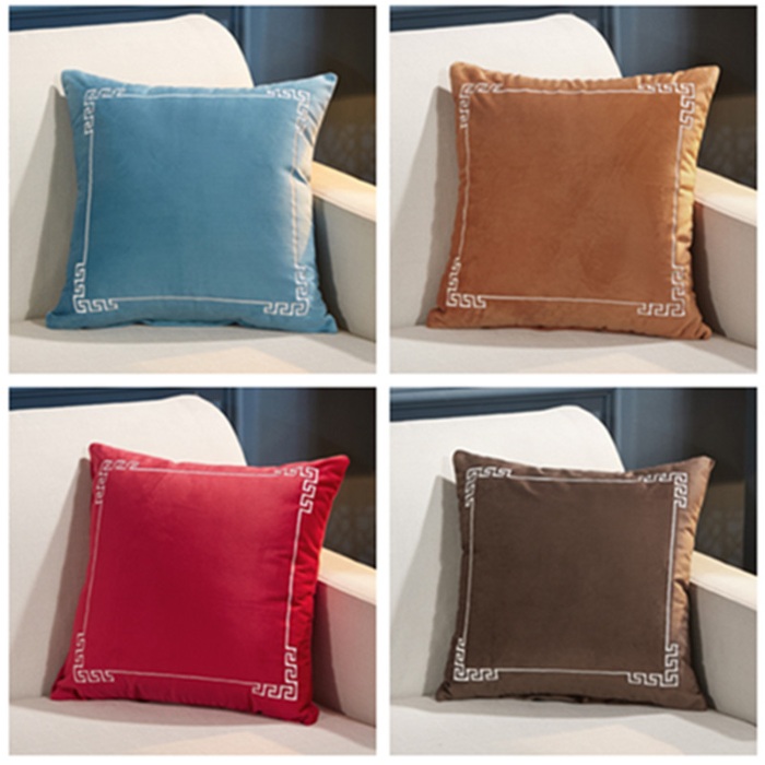 91家纺网 家纺一手货源 找家纺 （总）跨境亚马逊北欧沙发靠枕现代简约汽车靠垫-框格绣花抱枕