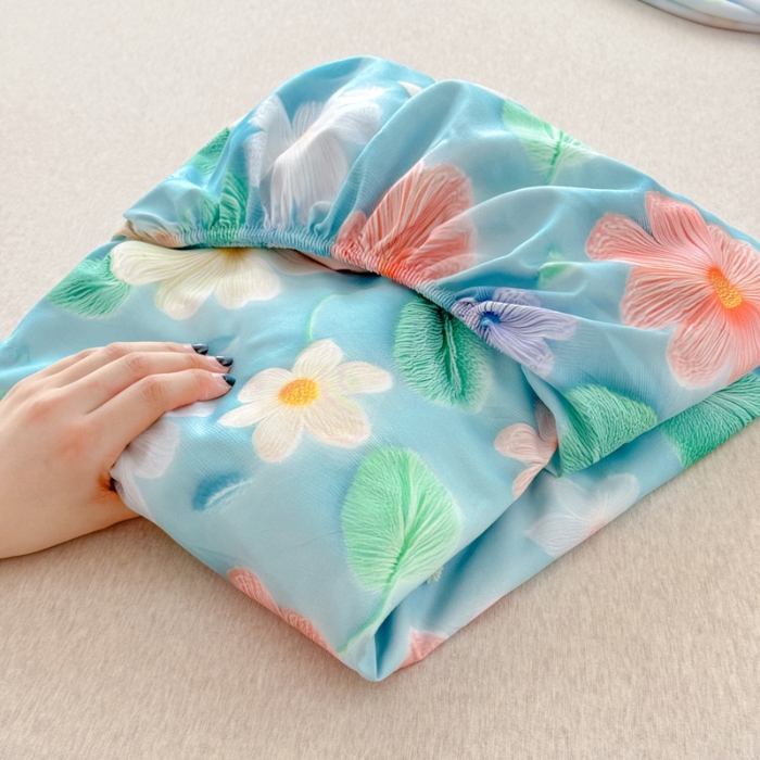 91家纺网 家纺一手货源 找家纺 （总）2025新款5D专版数码印花单床笠 床笠三件套