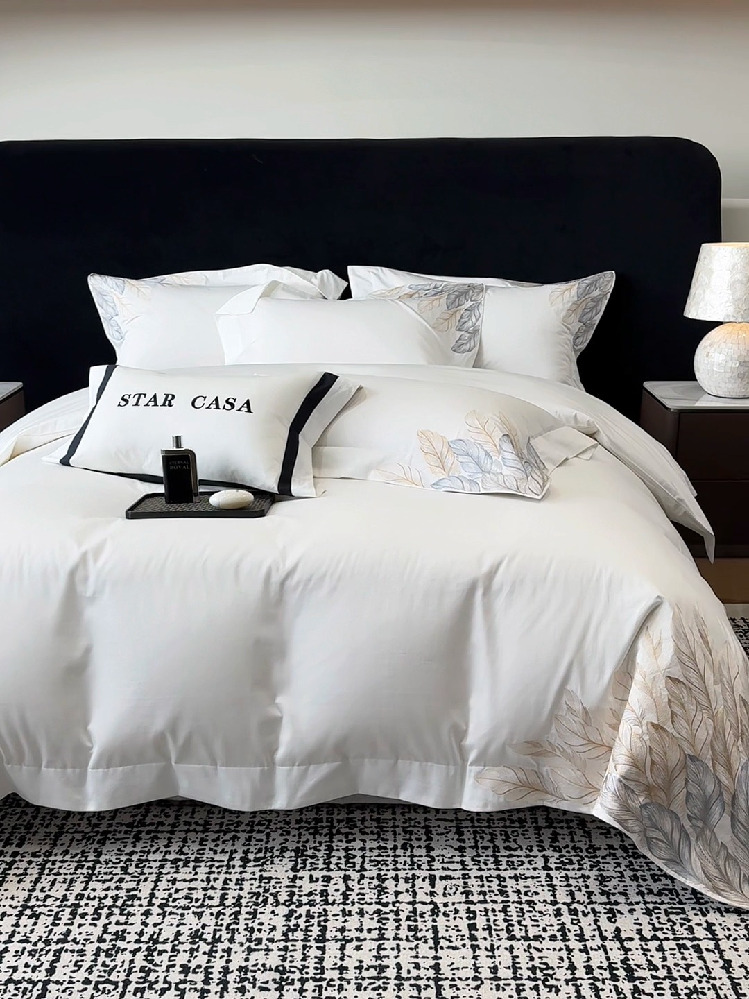 91家纺网 家纺一手货源 找家纺 （总）2025新款A类长绒棉贡缎全棉纯棉刺绣四件套 栖悦