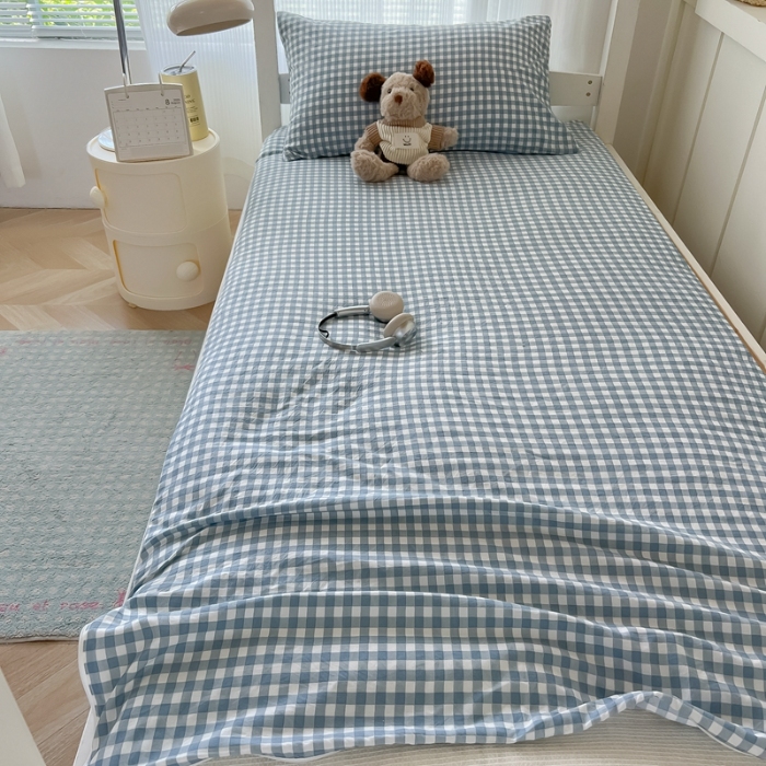 91家纺网 家纺一手货源 找家纺 （总）2025新款学生季无印风水洗棉褥子套被套学生套件宿舍单人90x200床褥套床垫套0.9开学季