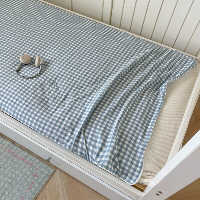 91家纺网 家纺一手货源 找家纺 （总）2025新款学生季无印风水洗棉褥子套被套学生套件宿舍单人90x200床褥套床垫套0.9开学季