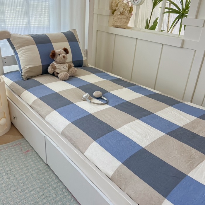 91家纺网 家纺一手货源 找家纺 （总）2025新款开学季学生床垫套床褥套褥子套无印风水洗棉床垫套寝室套件宿舍单人90x200床垫套