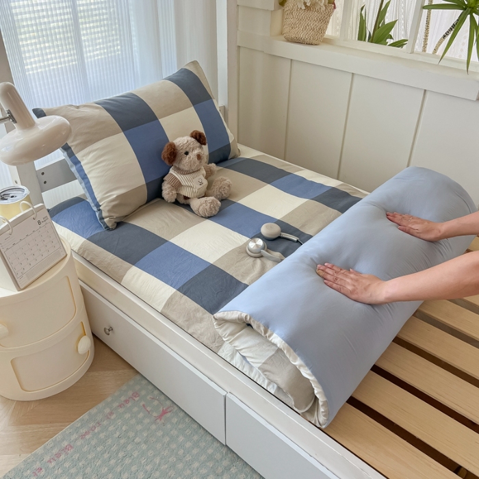 91家纺网 家纺一手货源 找家纺 （总）2025新款开学季学生床垫套床褥套褥子套无印风水洗棉床垫套寝室套件宿舍单人90x200床垫套