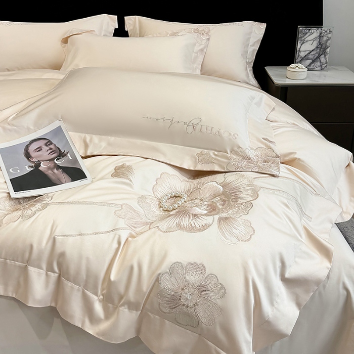 91家纺网 家纺一手货源 找家纺 （总）星蕴家纺 2024新款A类新疆全棉刺绣四件套-千禧