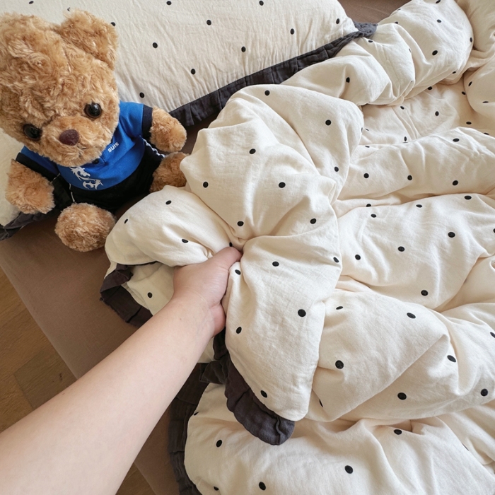 91家纺网 家纺一手货源 找家纺 （总）8+8 2025新款全棉纯棉双层纱镂空花边/皱皱花边四件套